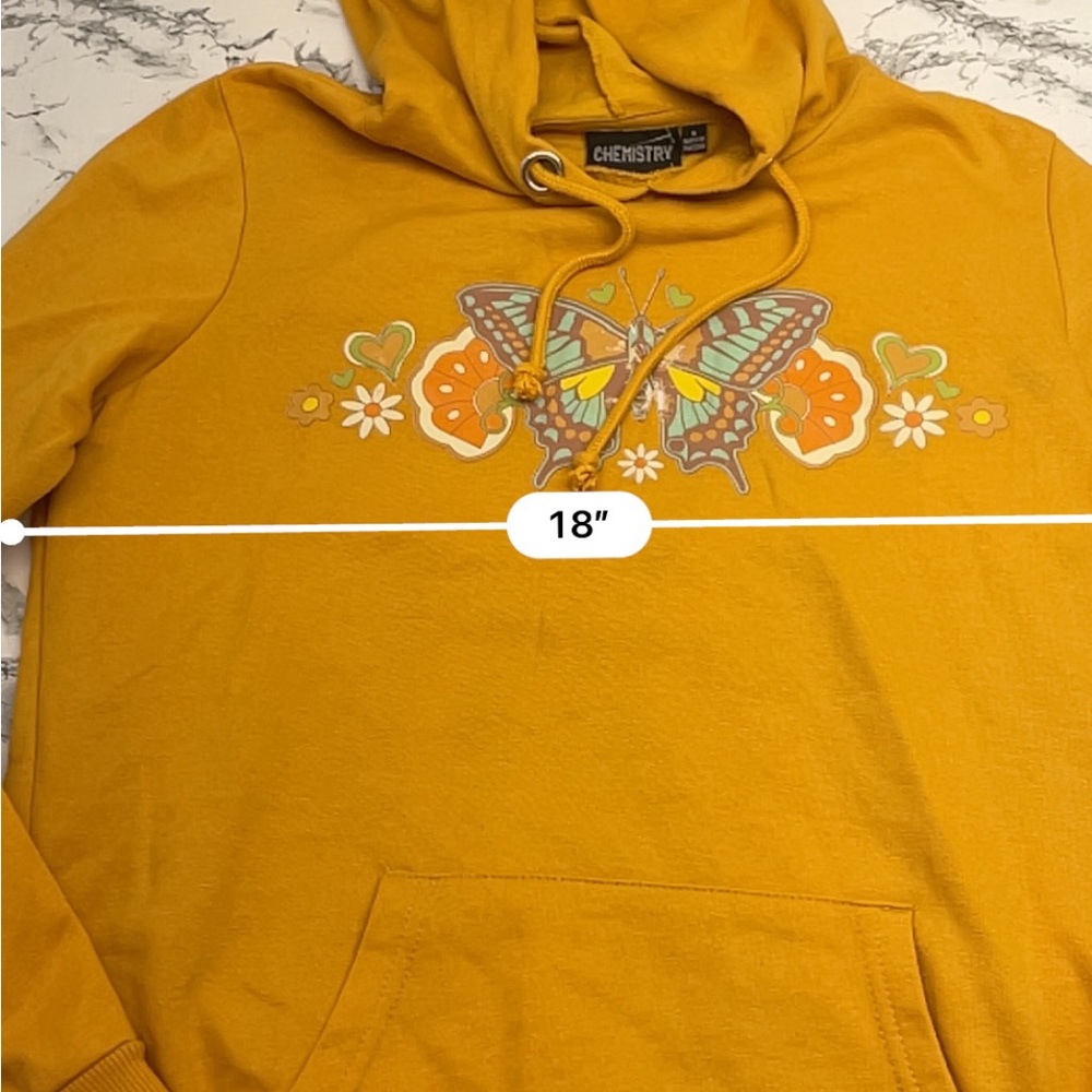 Chemistry Yellow Gold Long Sleeve Hoodie Size Small - Picture 11 of 14